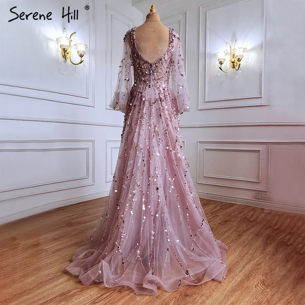 Serene Hill мусульманские золотые Роскошные вечерние платья трапециевидной формы 2022
