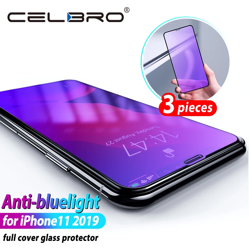 Анти-синее стекло для iphone 11 Pro макс. закаленное стекло для iphone 11 iphone 11 Защитная пленка для экрана 6,5 6,1 5,8
