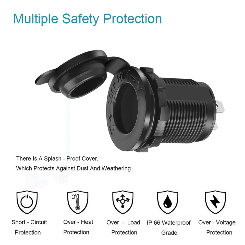 KEBIDU 12V Waterproof Car Cigarette Lighter Socket Auto Boat Motorcycle Tractor Power Outlet Receptacle Accessories | Мобильные