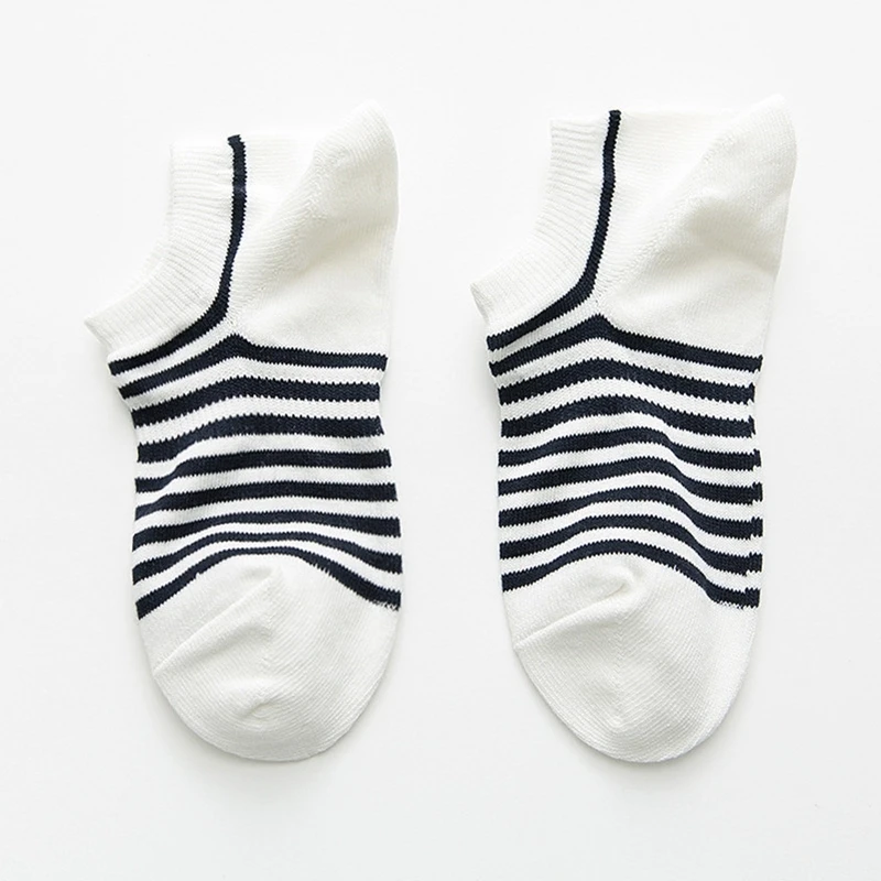 Мужские носки модные аккуратные полосатые хлопковые до щиколотки прочные