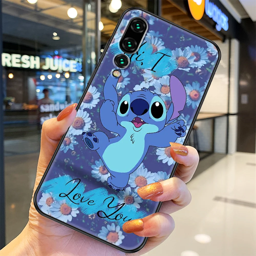 

Cute Stitchs Phone case For Huawei Honor 6 7 8 9 10 10i 20 A C X Lite Pro Play black art shell soft cover silicone cell cover