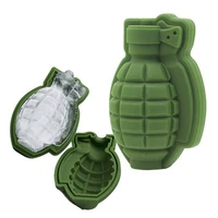 creative army green bomb ice tray with detachable cover silica gel ice mold kitchen accessories whisky fruit beer