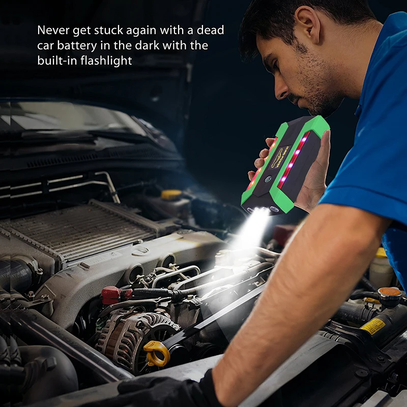 For 6L Petrol 4L Diesel-20000mAh Car Jump Starter 1000A Peak Portable Starting Device 12V Power Bank Charger Battery Booster