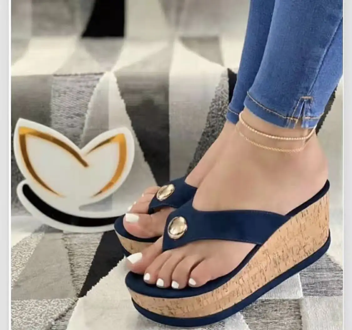

New Summer Sandals Women Solid Color Platform Peep Toe Beach Sandals Ladies Slip on Wedges Sandals Straps Sandalias De Mujer