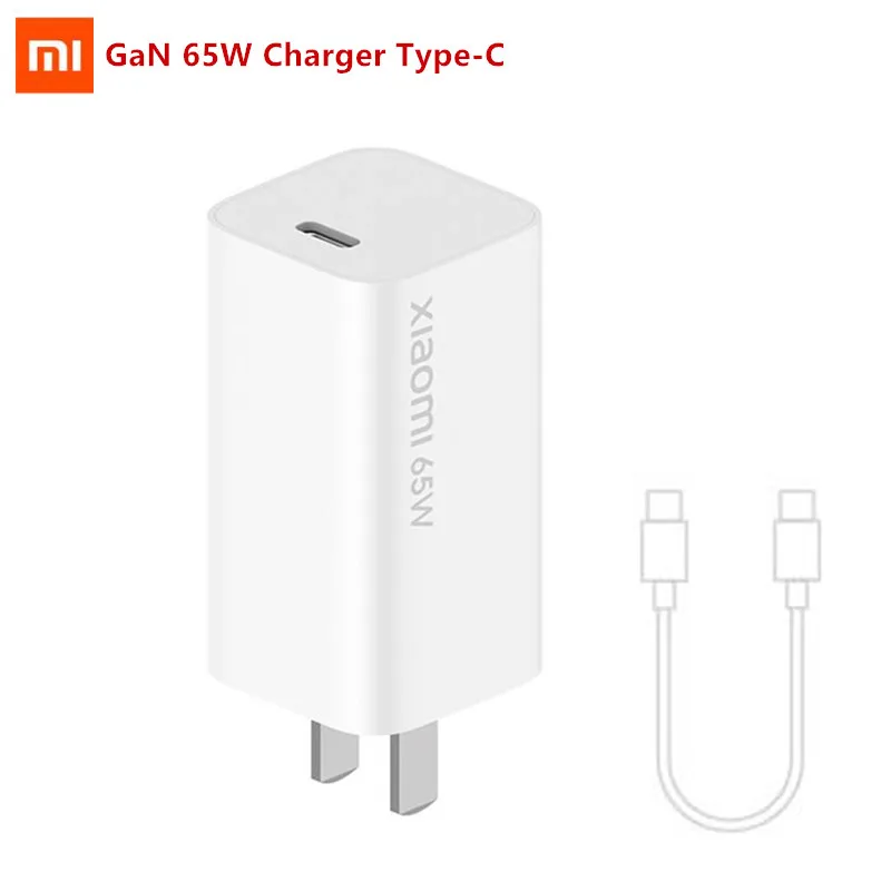 Зарядное устройство Xiaomi Mi GaN для смартфонов быстрой зарядки 65 Вт Тип C PD 5 В 9 12 15 = 3 А