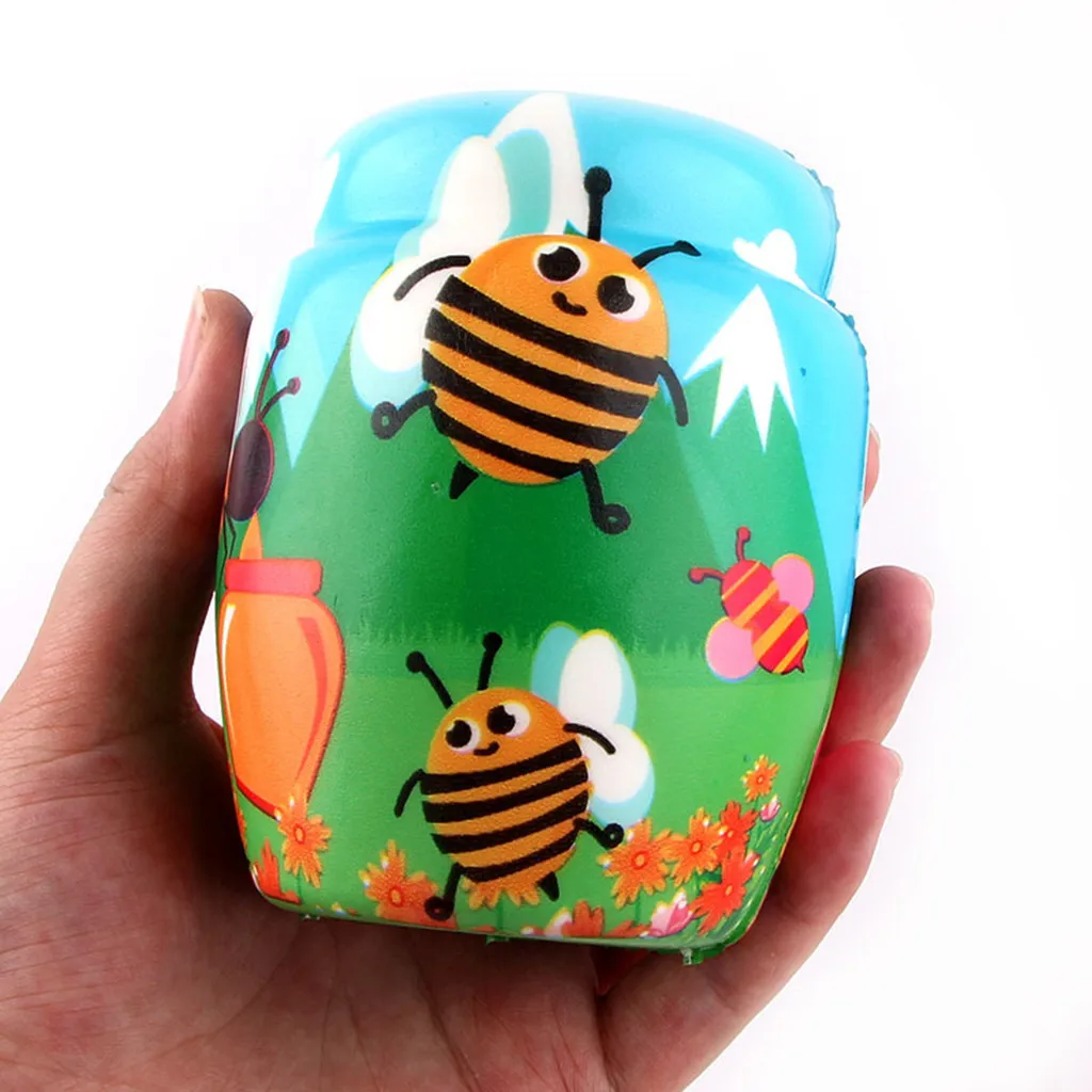 

Fidget Toys Mini Adorable Bee Jar Doll Slow Rising Kids Stress Reliever Decompression Toy Novelty Funny Squeeze Vent Toys Gifts