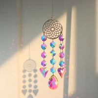 crystal wind chime dreamcatcher pendant dream sun catchers colorful beads hanging drop for outdoor garden windchimes home decor