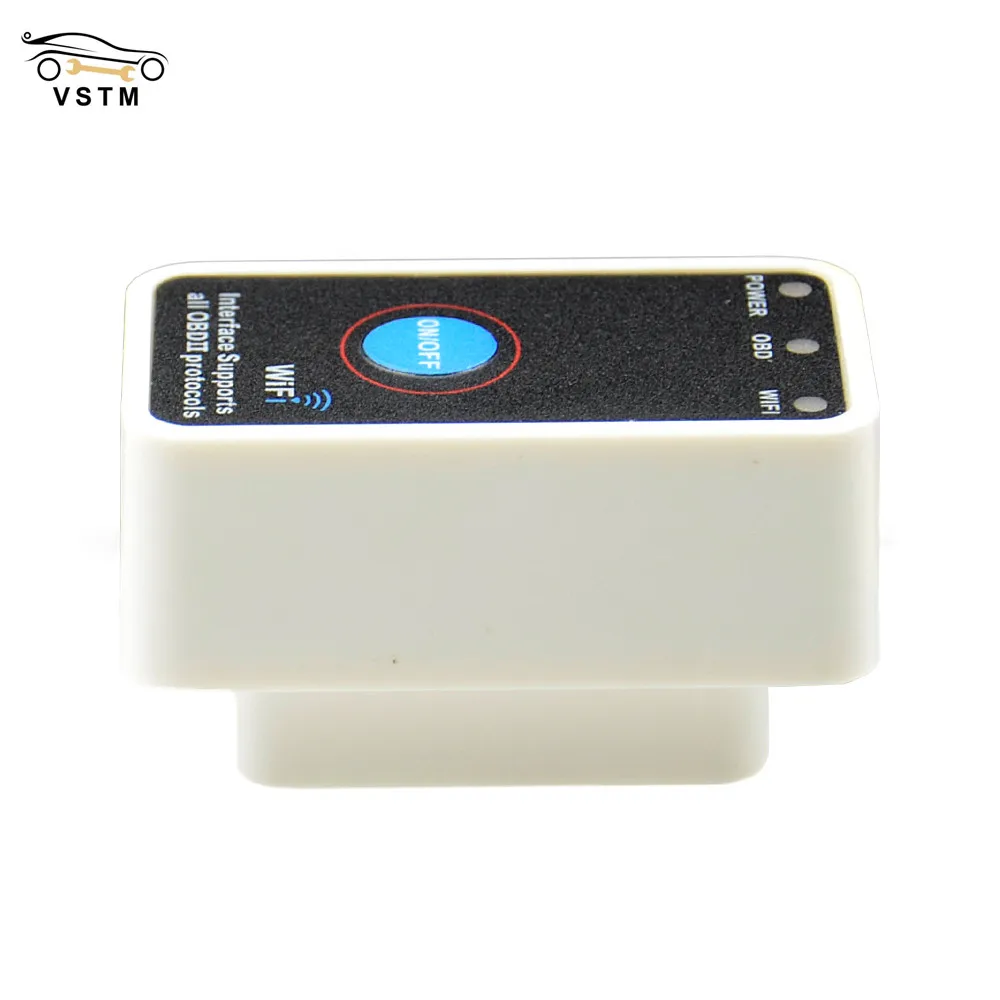 

New White OBD2 OBD ii CAN-BUS Diagnostic Tool+Switch Works on Android Symbian Windows Super Mini ELM327 Wifi ELM 327 2016