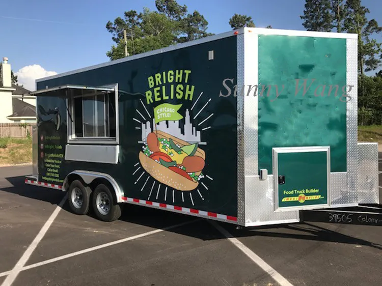 Электрический прицеп для фаст-фуда мобильная кухонная фритюрница из нержавеющей