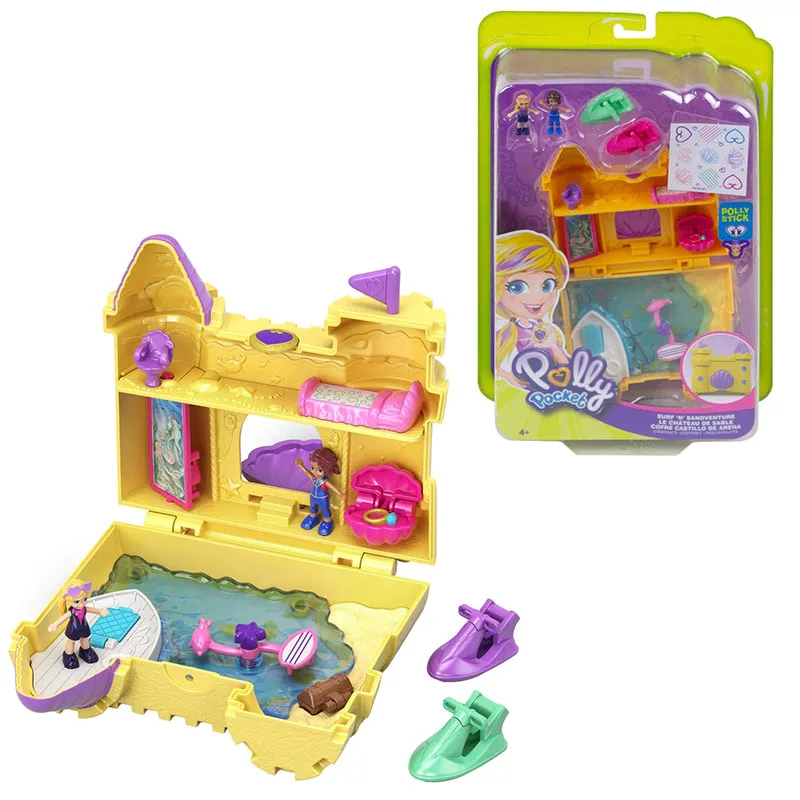 Polly Pocket Мини-кукла для девочек, 10 стилей, скрытая сцена в мире, девичий домик, куклы, оригинальные игрушки для детей, Русалочка, детская игрушка, реборн - Цвет: GCJ87