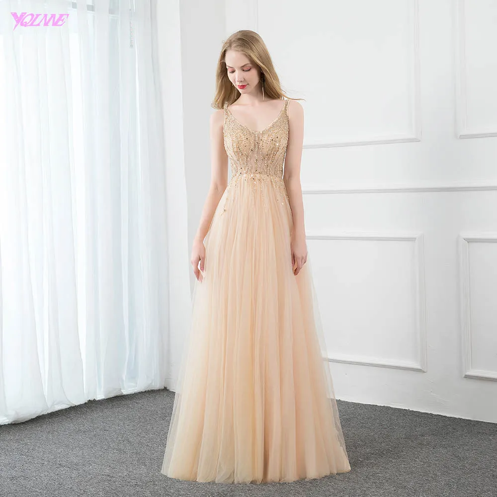 YQLNNE сексуальное обнаженное украшенное стразами длинное платье для выпускного