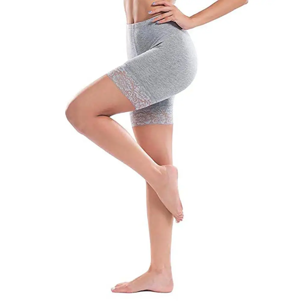 Womens Plus Size Mid Waist Shading Leggings Lace Hot Shorts Elastic Sports Trousers Trunks Yoga Short Female Clothing | Спорт и