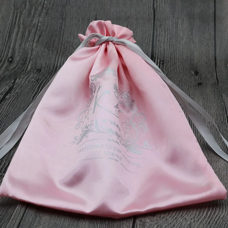 30pcs/lot satin cheap drawstring bag 30*40cm customized jewelry bags wholesale custom gift bag wholesale for jewelry gift hair