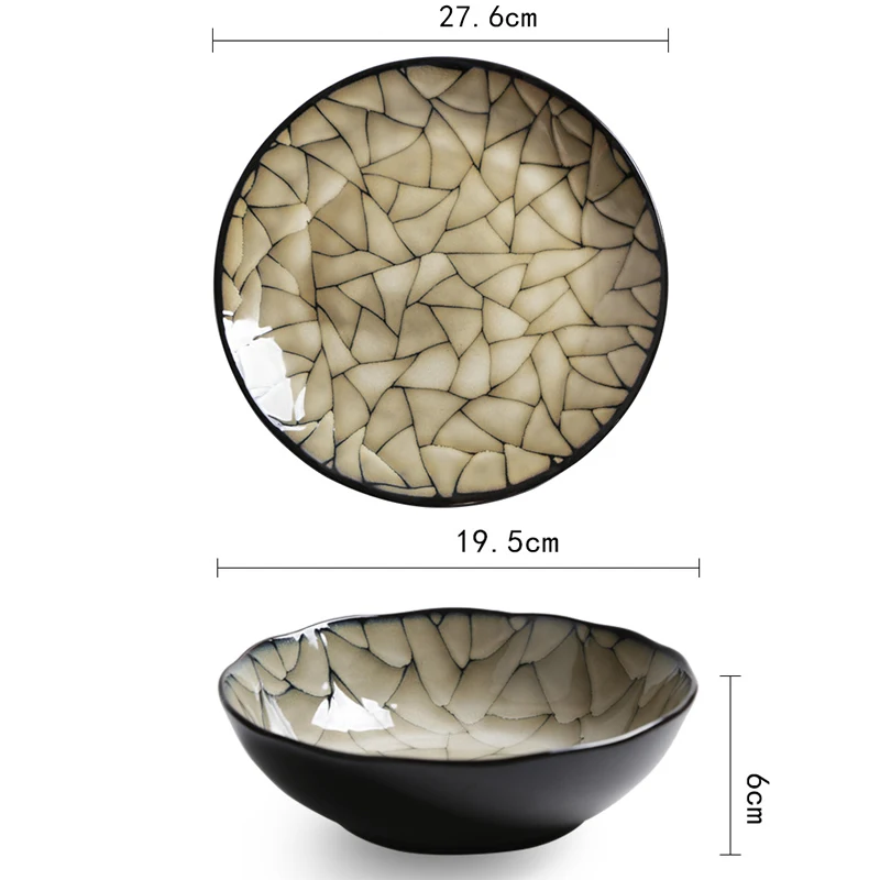 Уникальные пасторальные керамические обеденные тарелки Глубокая тарелка блюдо