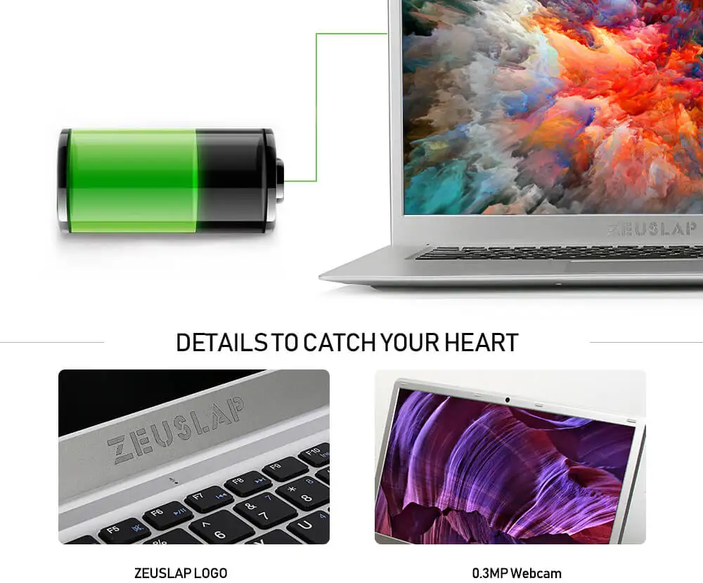ZEUSLAP 15,6 дюйма, узкая рамка 1920x1080P FHD Intel четырехъядерный процессор 4 ГБ DDR3 64 Гб eMMC Windows 10 ультрабук ноутбук
