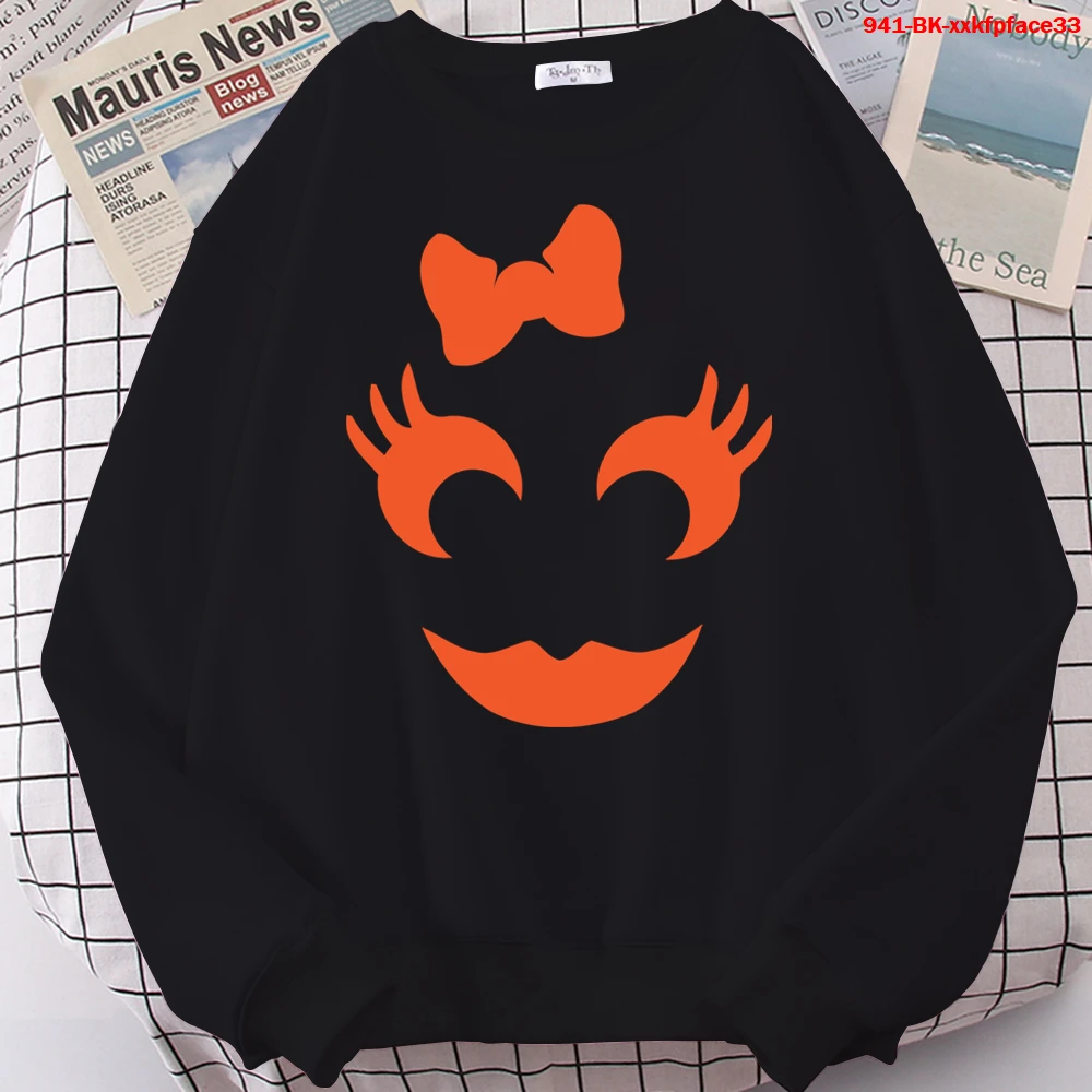 

Hot Halloween Pumpkin Face Hoodies Women Tops Cartoon Sweatshirts Kawaii Halloween Pumpkin Face Graphic Hoodies Men Streetwear