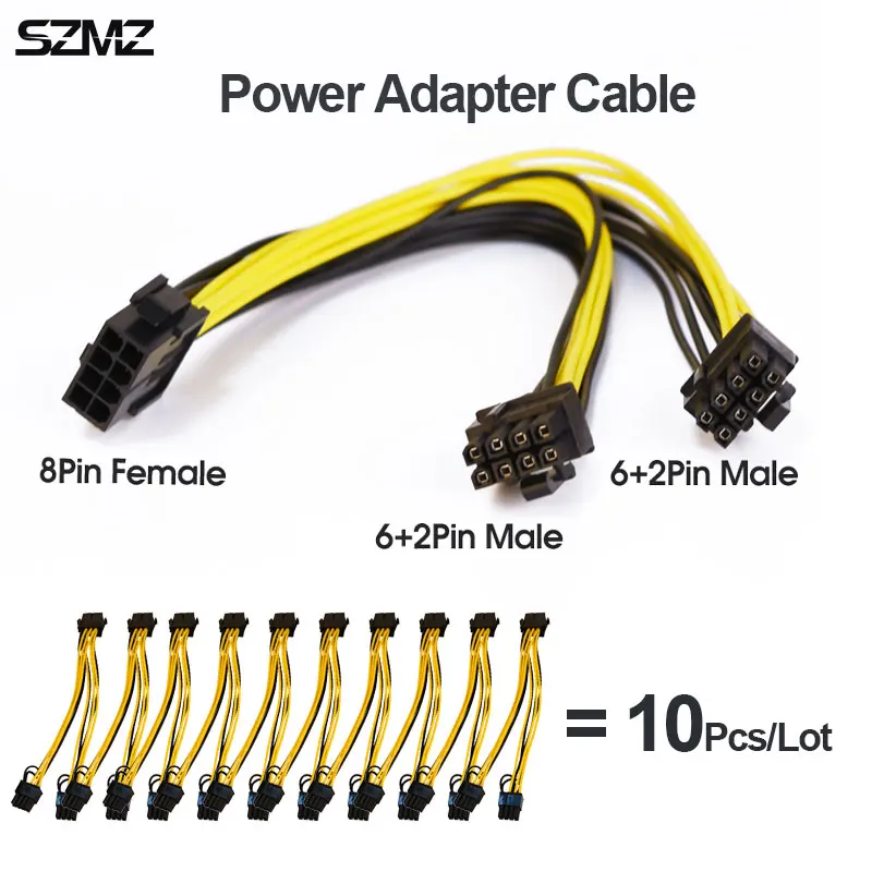 10 шт./лот GPU VGA PCIe 8 контактный разъем для Dual 2X Pin (6 + 2) PCI Express адаптер питания y