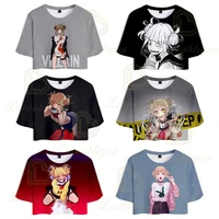 anime 3d print fashion ladies crop top women t shirt casual for girl short tee shirt