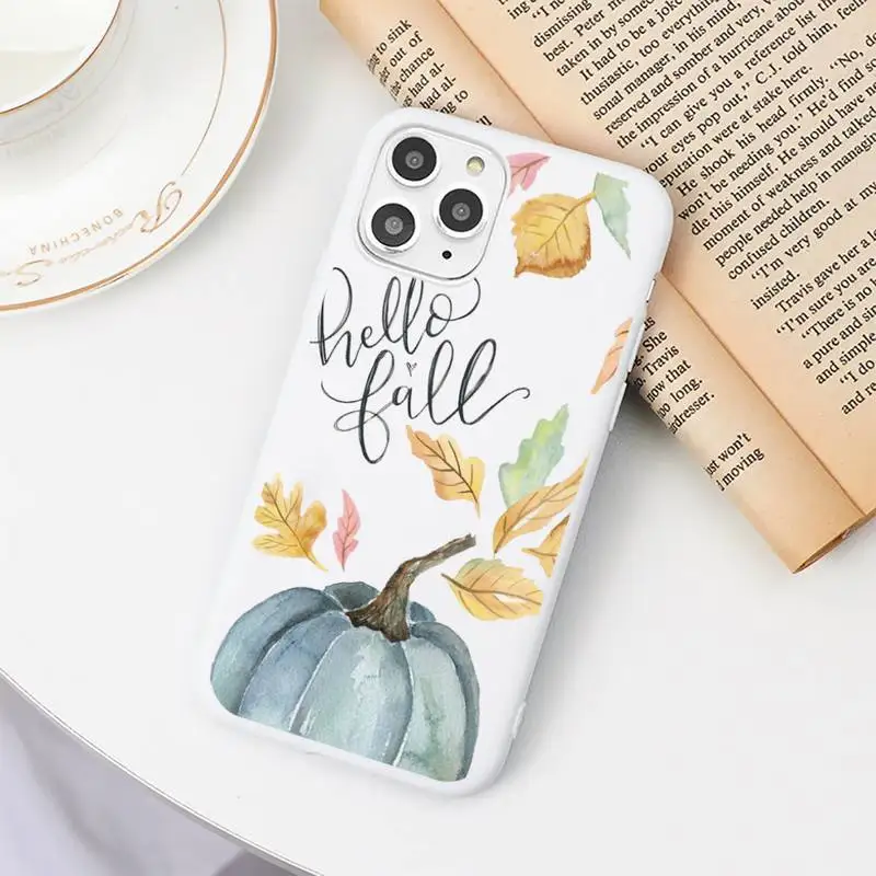 

Fall leaves inspiration Phone Case Candy Color White for iPhone 11 pro XS MAX 8 7 6 6S Plus X 5S SE 2020 XR
