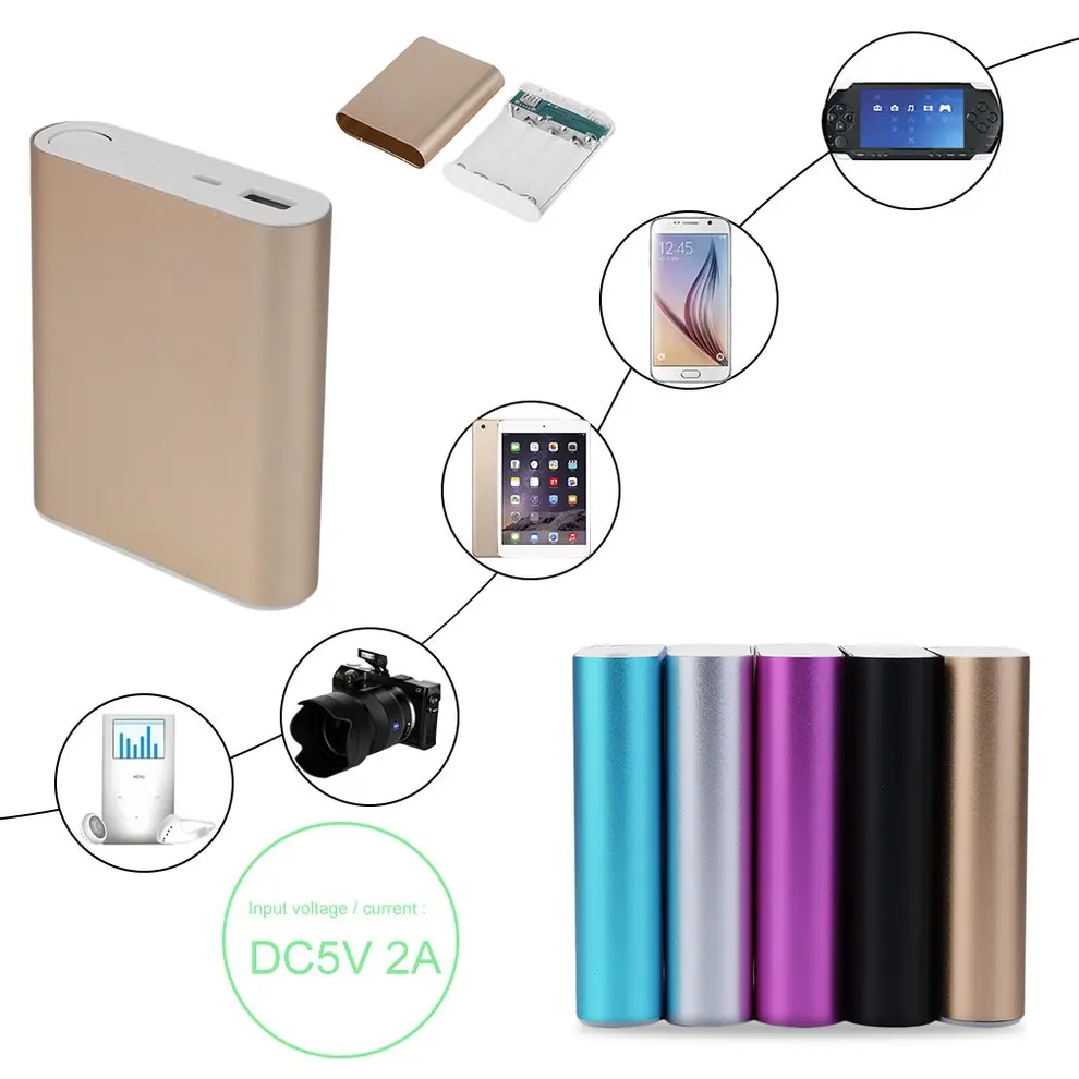 

Чехол для внешнего аккумулятора, 10400 мАч, 4x18650, универсальный, USB