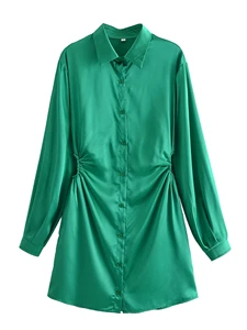 JC·KILIG 2021 New Solid Color Cropped Waist Long Shirt 66443H