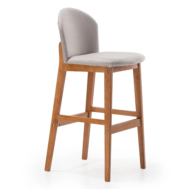 Барный стул из массива дерева простой барный высокий спинка передний стол касса