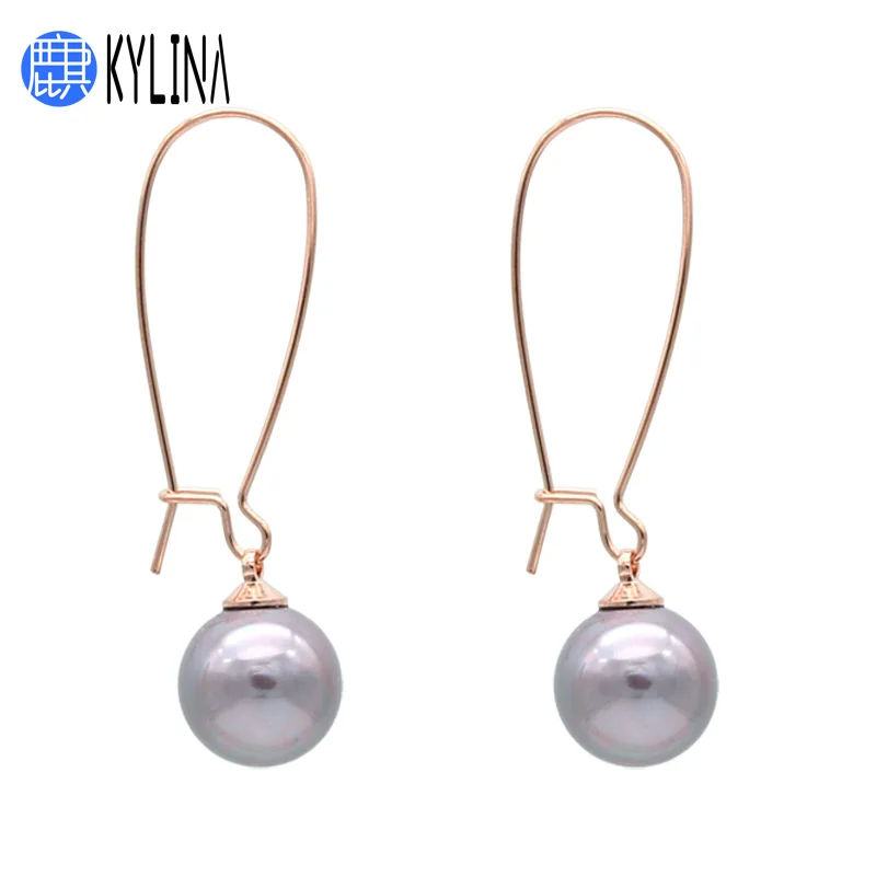 Женские этнические круглые серьги KYLINA 7 цветов подвески с имитацией жемчуга