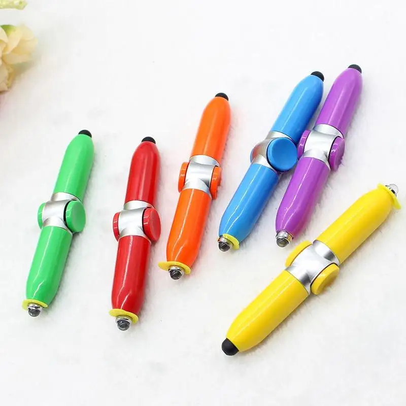 

1pcs Multi-function Gyroscope Pens Decompression Toy Finger Gyro Spinner Ballpoint Pen With Led Light Adult Stress Relief Toy