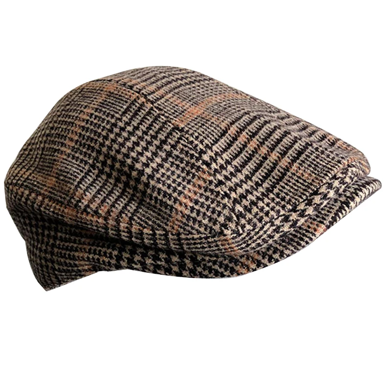 Шапка Ronyu в клетку для мужчин и женщин Повседневная Уличная Кепка стиле Гэтсби