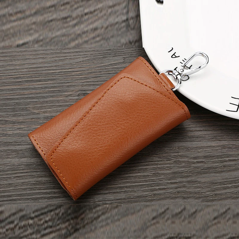 Новинка держатель для ключей кошелек из натуральной кожи унисекс твердый