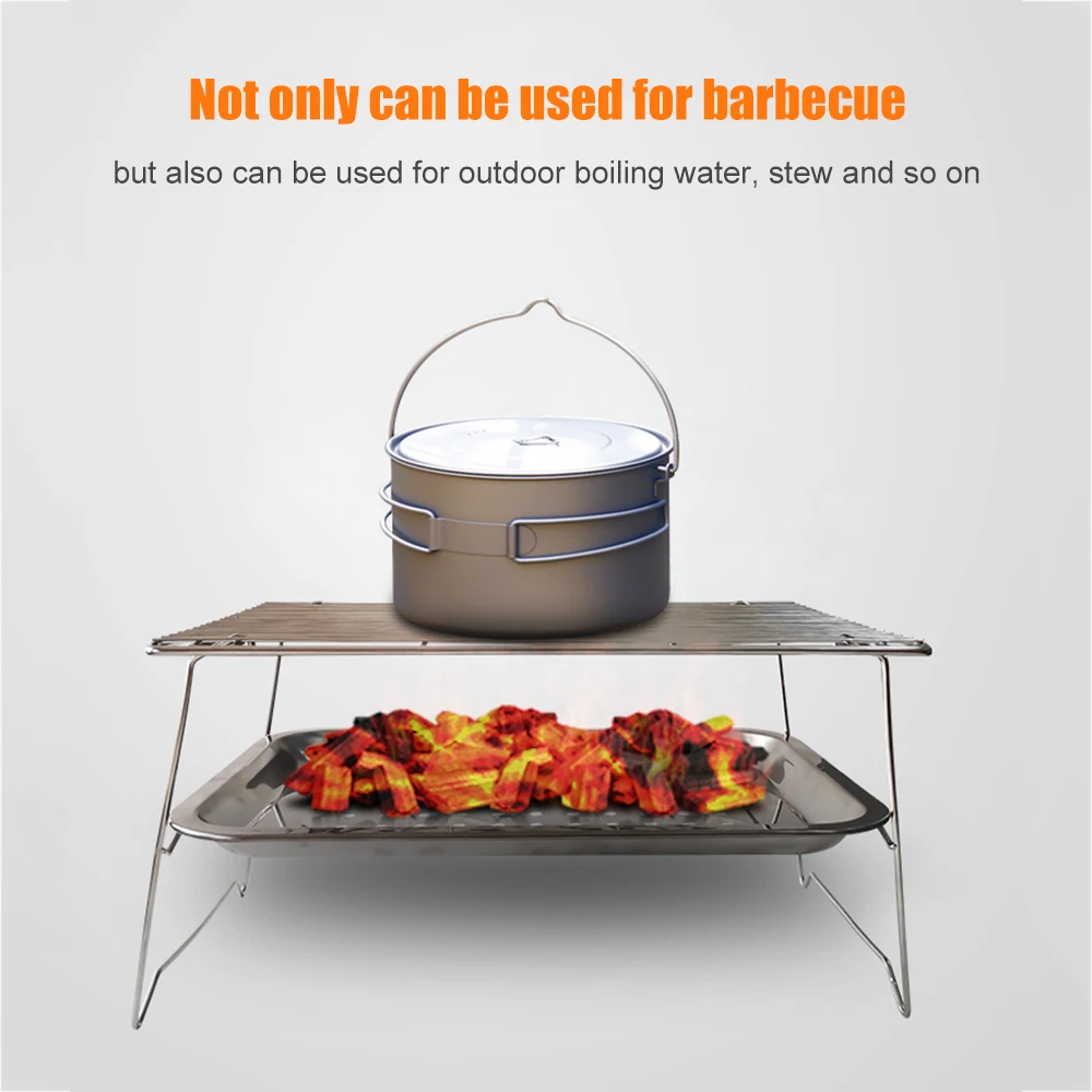 Открытый Кемпинг барбекю гриль складной из нержавеющей стали портативный грили