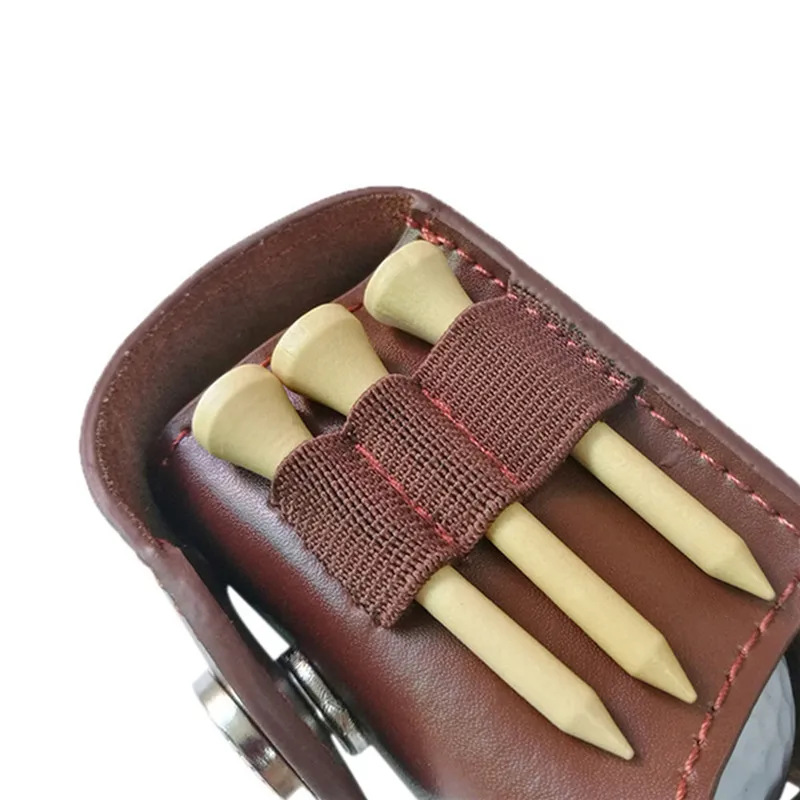 Golf Ball Bag Portable Golf Ball Holder Waist Pouch Bag Leather Cool Golf Tee Bag Sports Accessory Small Golf Ball Bag