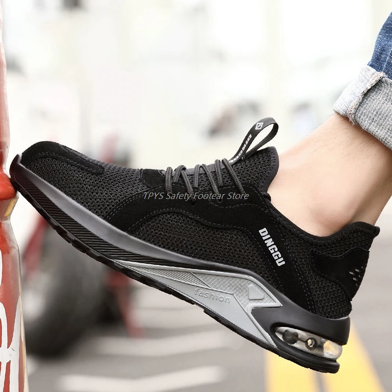 

Lightweight Shoes Safety Boots Working Shoes For Men Sneakers Breathable Shoes Steel Toe Cap Botos Anti-Smashing Boot Protective