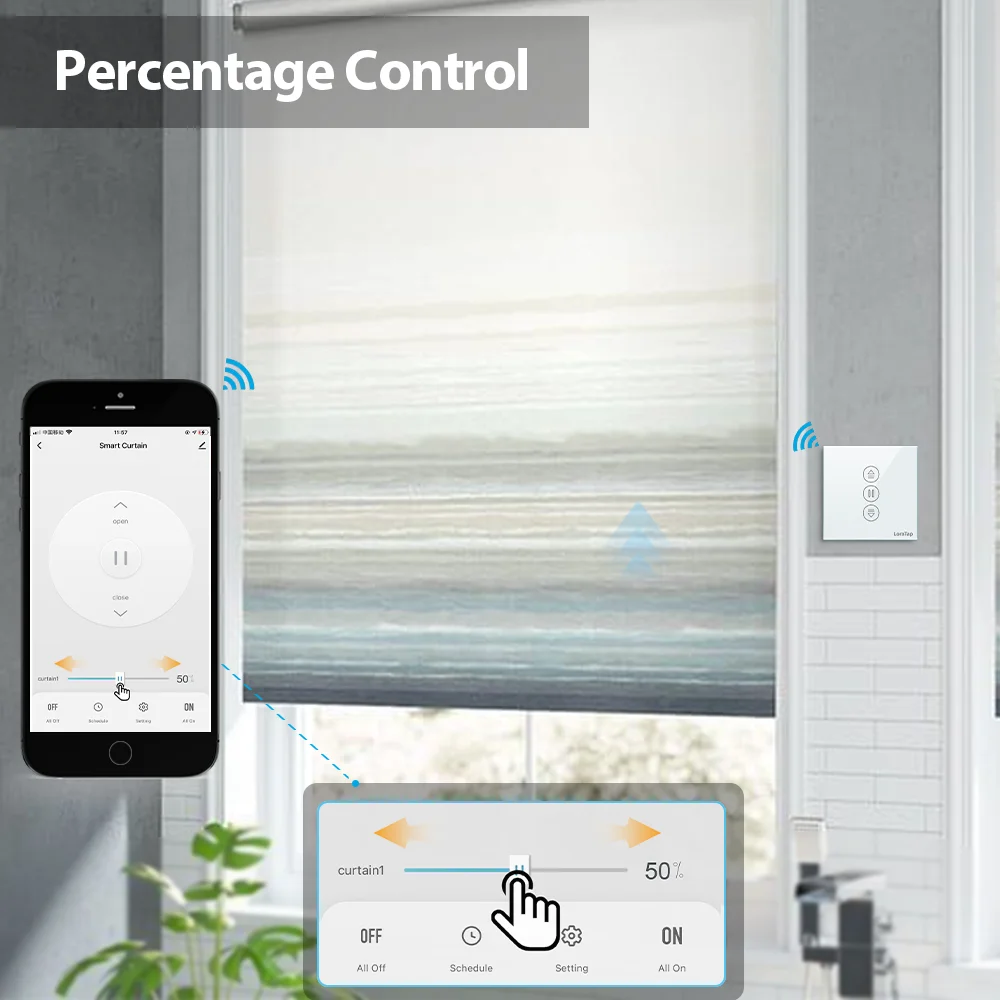 QCSMART Tuya WiFi Smart Life Curtain Switch for Roller Shutter Electric Motorized Blinds Voice Control by Alexa Google Home | Электроника