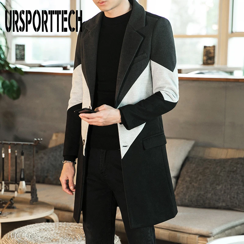 2020 новый осенне зимний Тренч мужской на пуговицах с длинным рукавом Одежда для