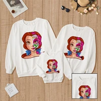 breathable unisex family look sweatshirt beauty and the beast belle print pullover disney fairy tales tumblr top outdoor clothes