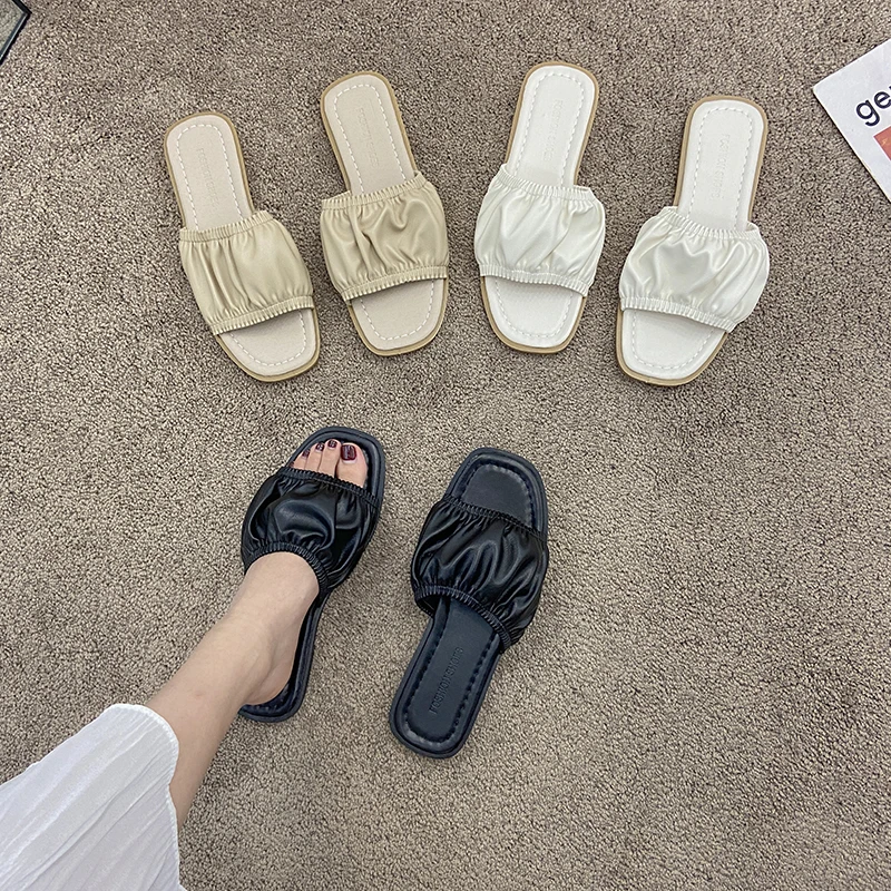 

Slippers Women Slip On Slides Fashion Flat Sandals Female Outdoor Indoor Casual Slippers Flip Flop Lady Shoes Flats Home Slipper