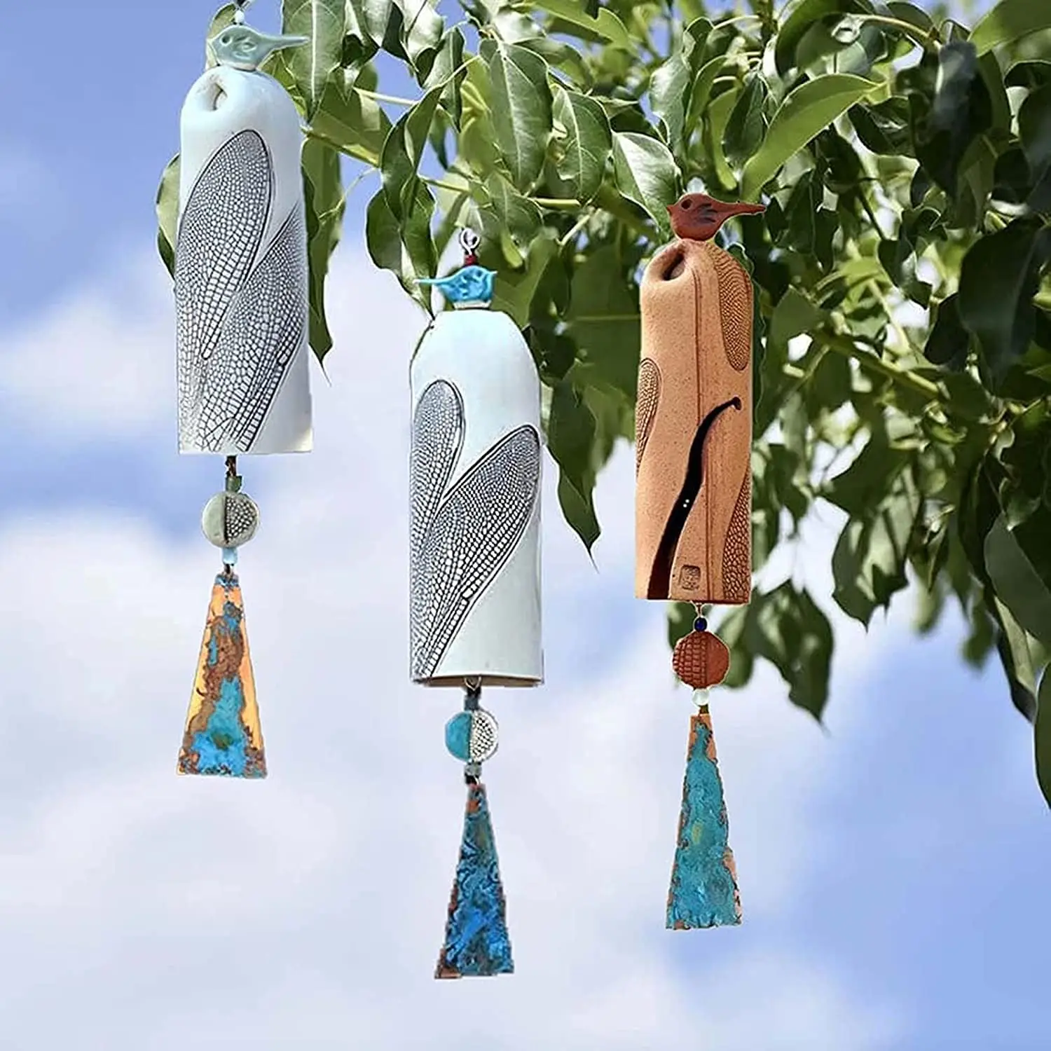 

Beautiful Rustic Animal Wind Chimes Handmade Bird Dragonfly Wind Chimes Boho Handmade Garden Decor Outdoor Hanging Decoration