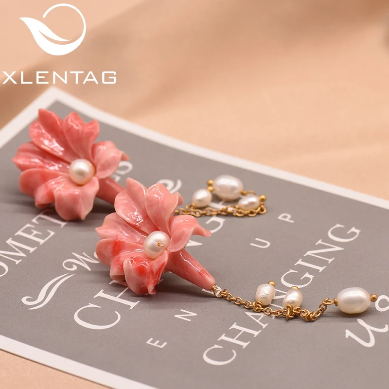 Серьги-подвески XlentAg женские из натурального жемчуга украшение для пирсинга