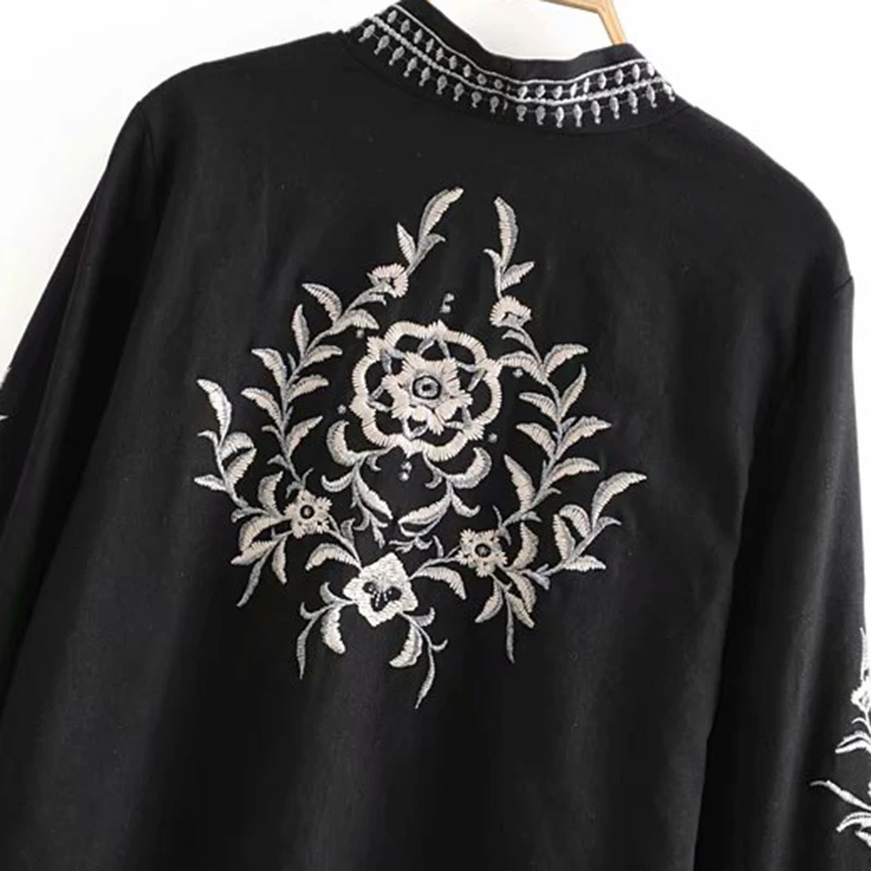 Женские 2019 мода длинный в этническом стиле рукав фонарик верхняя одежда