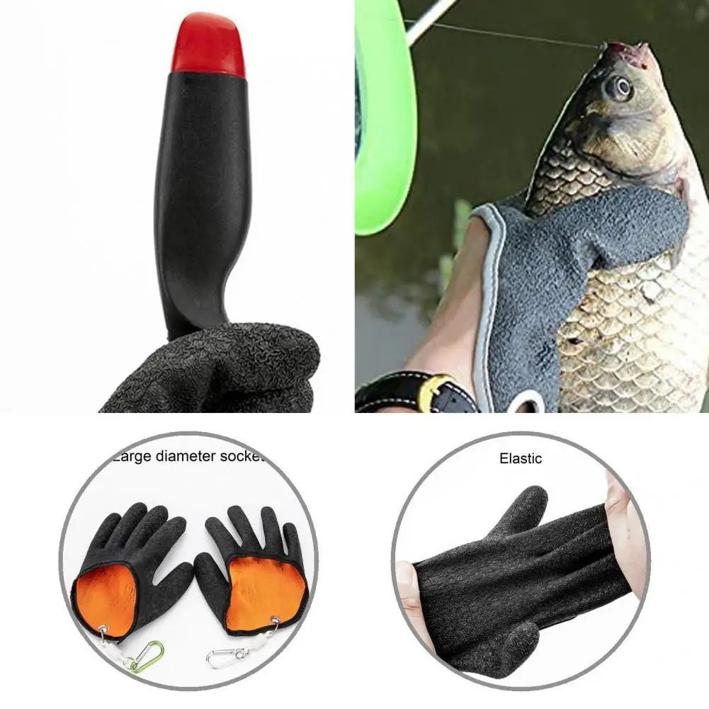 

Durable 1 Pair High Quality Fisherman Catch Fish Gloves Magnetic Hook Work Gloves Quick-drying for Catching