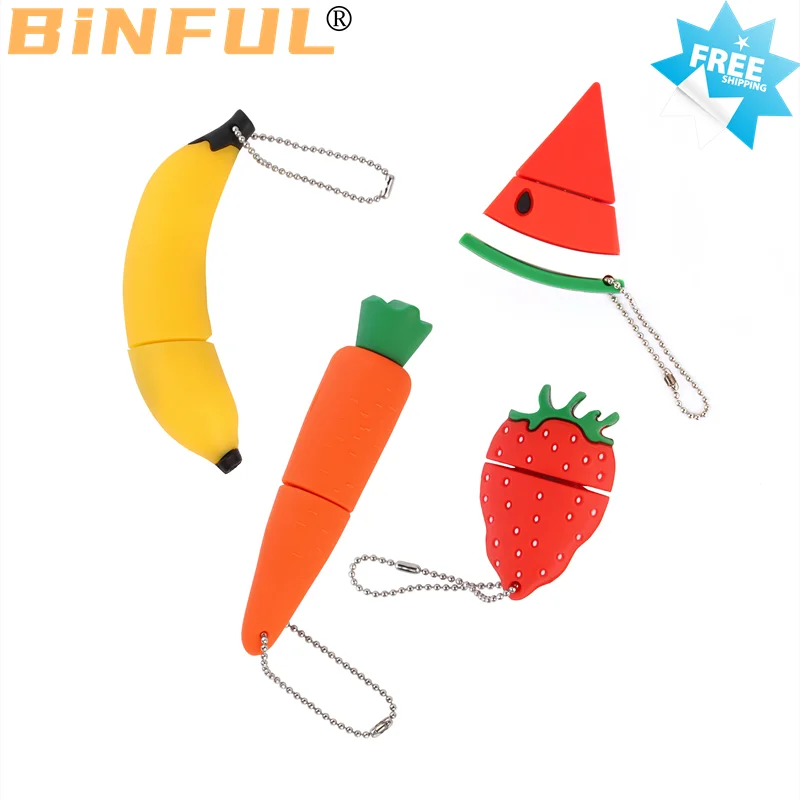 

BiNFUL Flash Drive 64GB Cartoon USB Flash Drive Fruit 4GB 8G 16G 32G 128 USB Flash Drive External Storage Strawberry Banana Gift