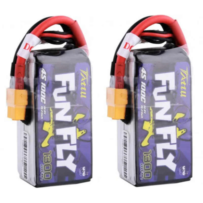4 шт. литий полимерный аккумулятор Tattu Funfly 1300 мАч 14 8 в 100C 4S1P с разъемом XT60 для