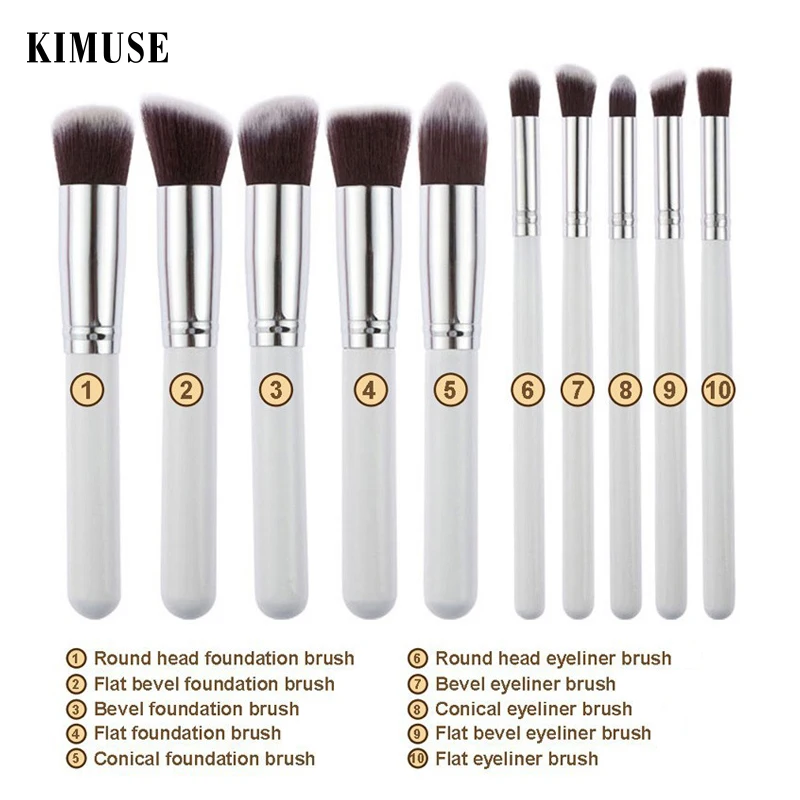 KIMUSE 10 шт. набор кистей для макияжа основа смешивание мощности тени век Контур