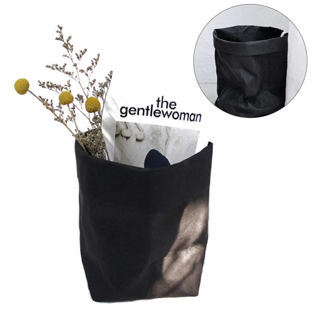 Моющийся контейнер из крафт бумаги декоративный многоразовый бумажный пакет