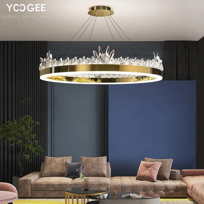 

Luxury LED Crystal Chandelier for Living Room Modern Bedroom Cristal Hanging Lamp Gold Indoor Home Decoration Light Fixtures