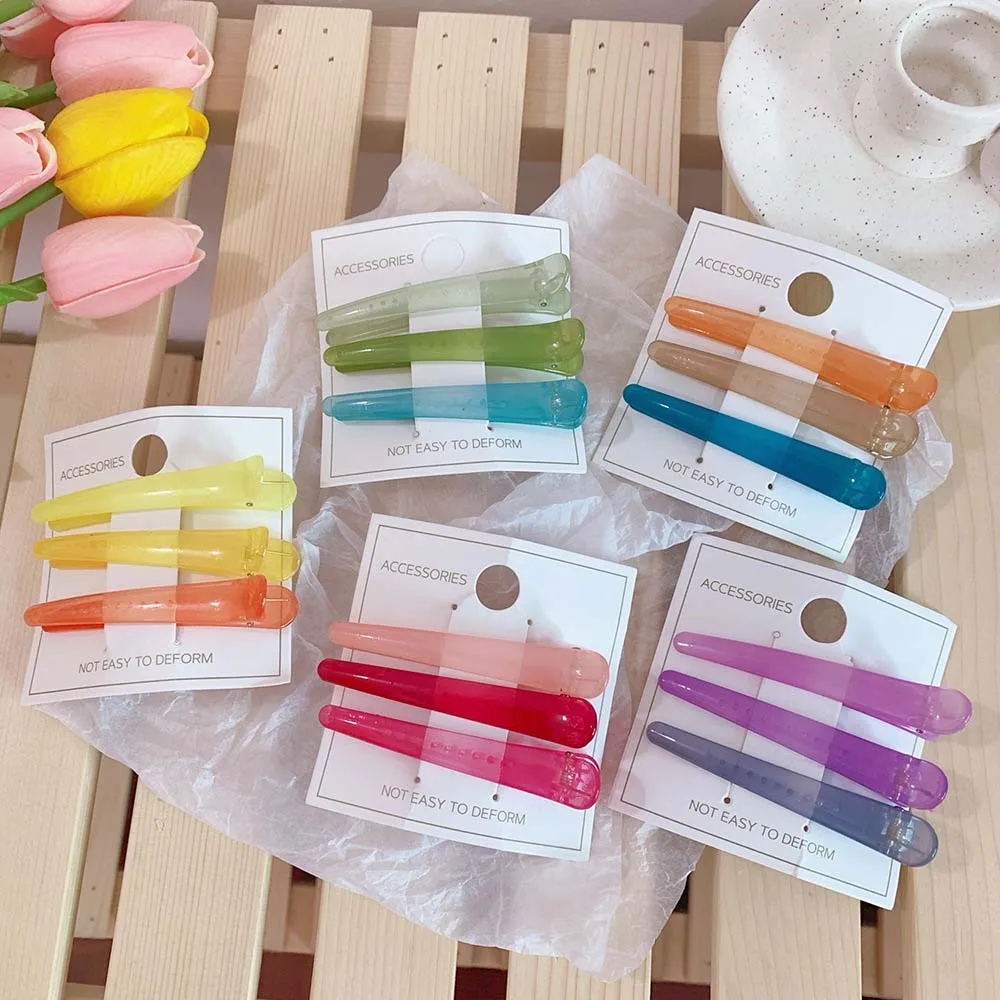 3 шт./набор пластиковые утконосы аллигаторные заколки для салонов зажимы волос