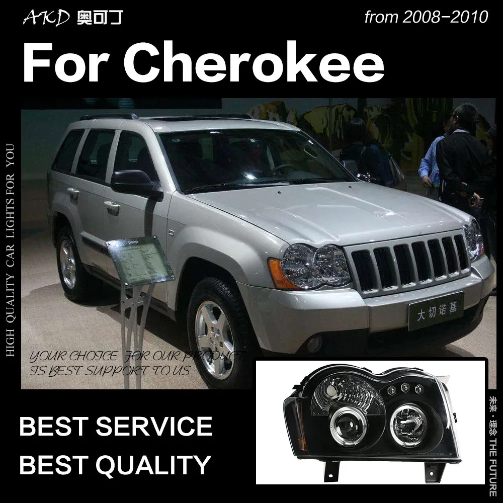 AKD автостайлинг фара для Jeep Grand Cherokee 2008 2010 SRT светодиодная DRL Hid Биксеноновые линзы