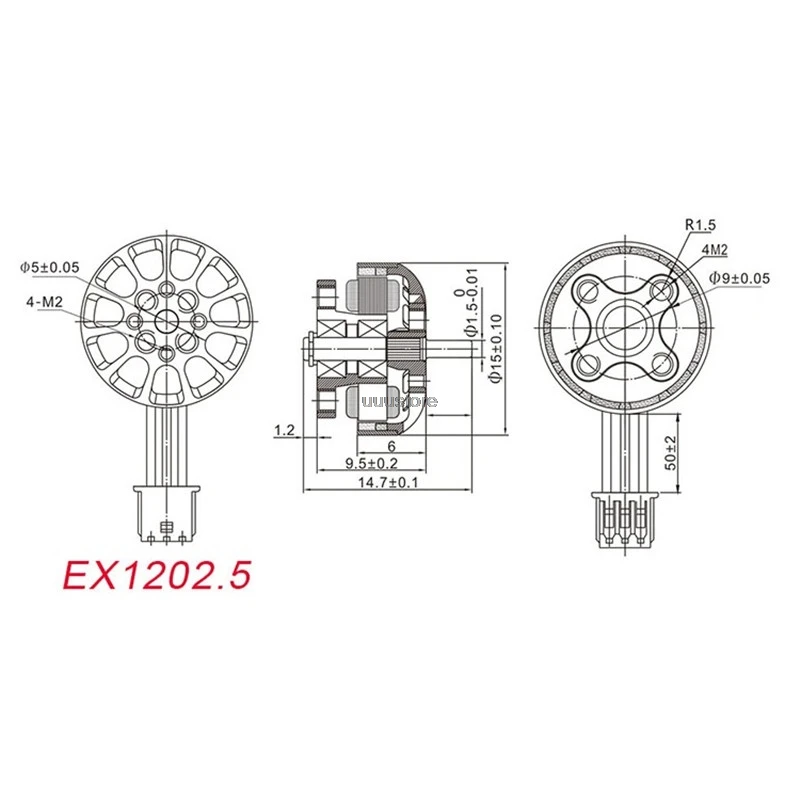 Motor sin escobillas Happymodel EX1202.5 2/4 6400KV 11000kv 8000kv 2-3S para Dron de carreras RC FPV Crux3 Babytooth, 1/1202,5 Uds.-5