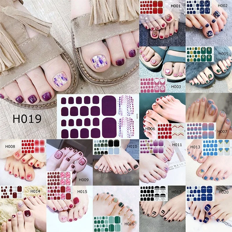 

LADY KINDOM 3D Bronzing Various Patterns Nail Polish Stickers Waterproof Long Lasting Toenail Strips Eco-friendly Toenail Decals